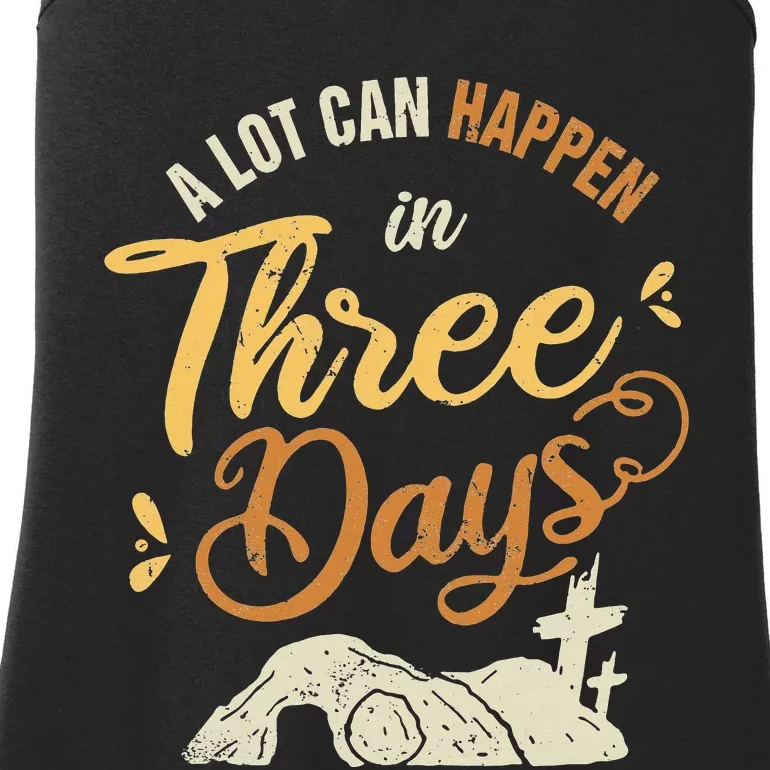 A lot Can Happen In 3 Day Easter Christian Ladies Essential Tank