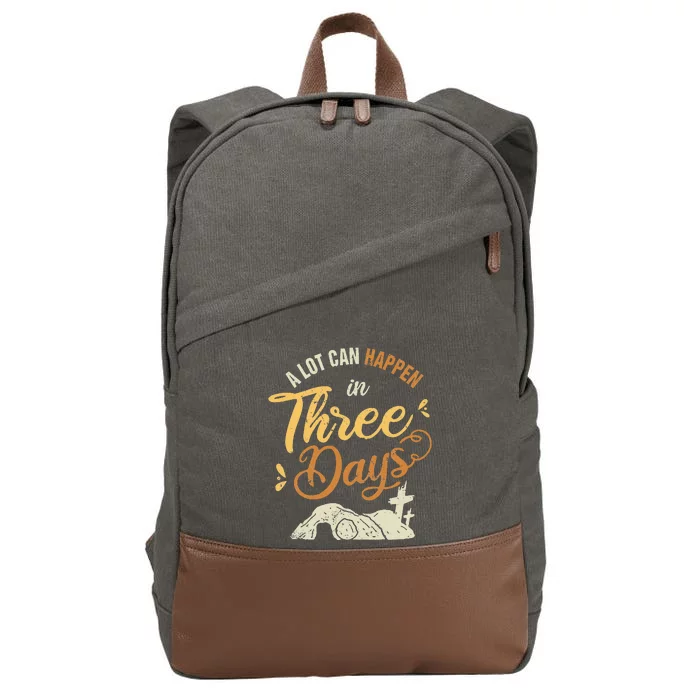 A lot Can Happen In 3 Day Easter Christian Cotton Canvas Backpack