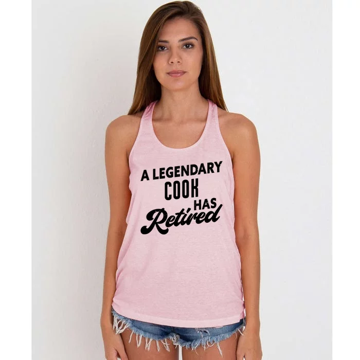 A Legendary Cook Has Retired Cook Gift Women's Knotted Racerback Tank