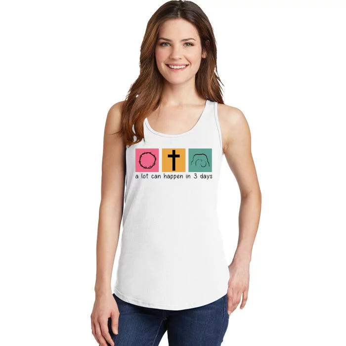 A Lot Can Happen In 3 Days Easter Ladies Essential Tank