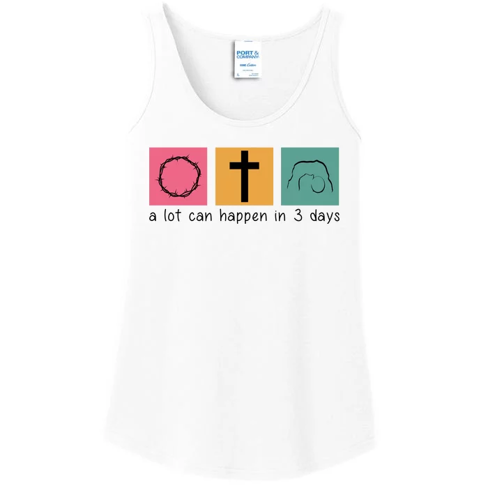 A Lot Can Happen In 3 Days Easter Ladies Essential Tank