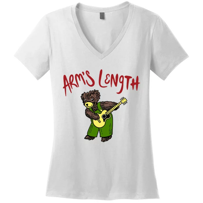 ArmS Length Corduroy Bear Women's V-Neck T-Shirt