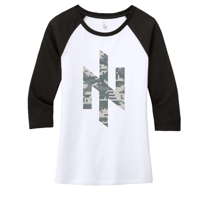 Azov Camo Support Ukraine Military Women's Tri-Blend 3/4-Sleeve Raglan Shirt