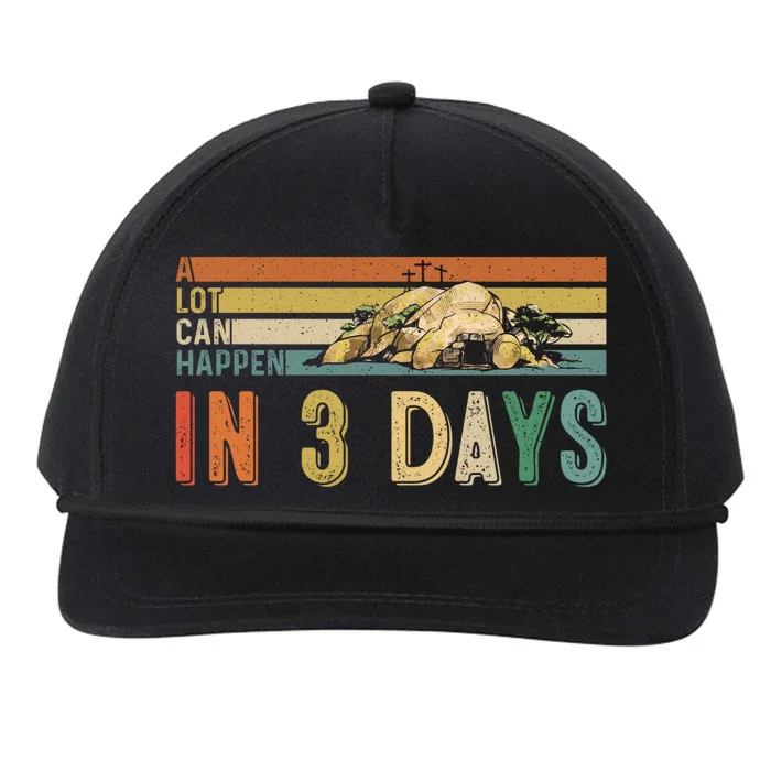 A Lot Can Happen In 3 Days Easter Retro Vintage Sunset Snapback Five-Panel Rope Hat