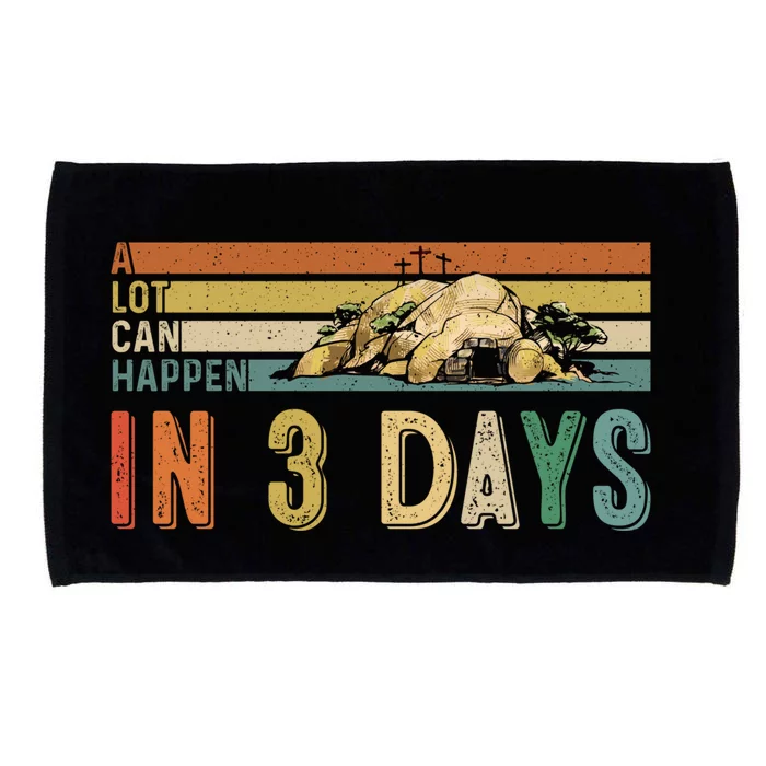 A Lot Can Happen In 3 Days Easter Retro Vintage Sunset Microfiber Hand Towel