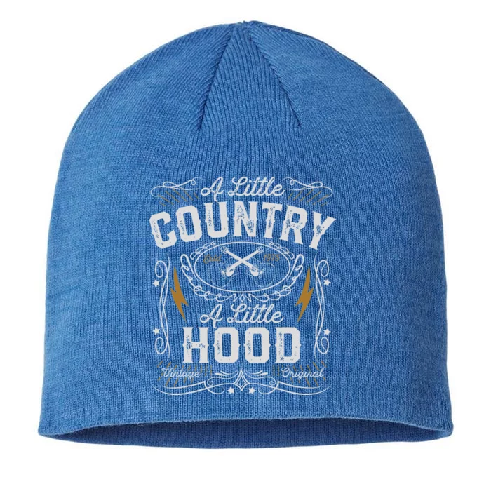 A Little Country A Little Hood Hip Hop Rap Music 8 1/2in Sustainable Knit Beanie