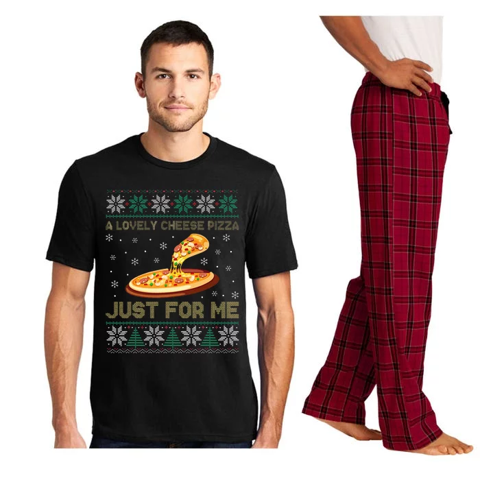 A Lovely Cheese Pizza Just For Me Christmas Pizzeria Cheesy Pajama Set