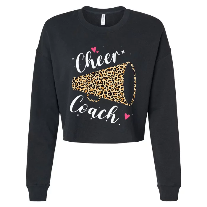 Appreciation Leopard Cheer Coach Cheerleading Cheerleader Cropped Pullover Crew