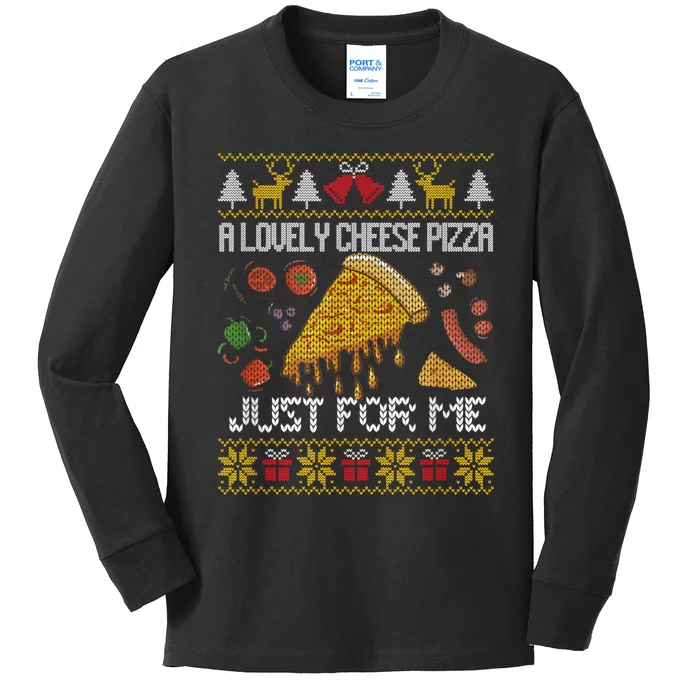 A Lovely Cheese Pizza Just For Me Alone Home Christmas Kids Long Sleeve Shirt