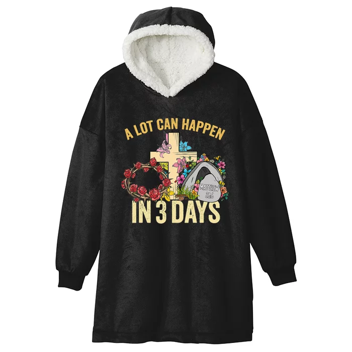 A Lot Can Happen in 3 Days Floral Retro Vintage Easter Day Hooded Wearable Blanket