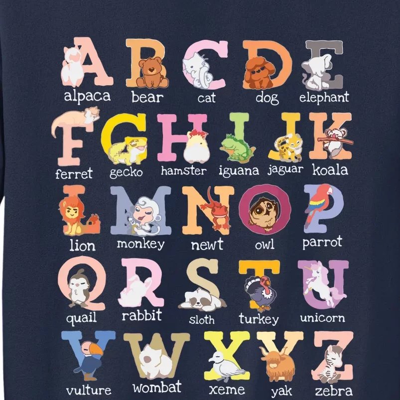 Alphabet Letters Cat Dog Ferret Hamster Parrot Lover Sweatshirt