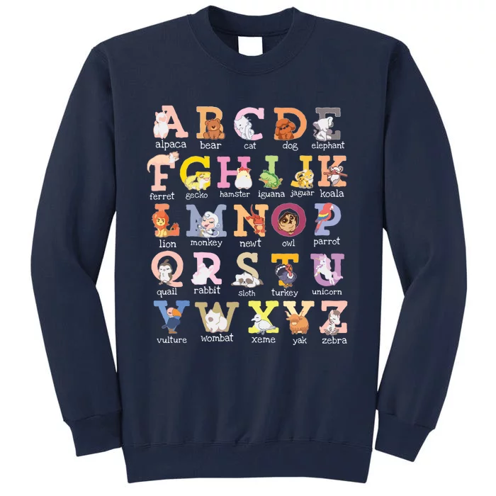 Alphabet Letters Cat Dog Ferret Hamster Parrot Lover Tall Sweatshirt