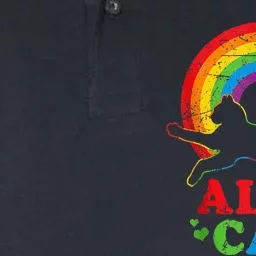 Allycat Lgbt Cat With Ally Pride Rainbow Softstyle Adult Sport Polo