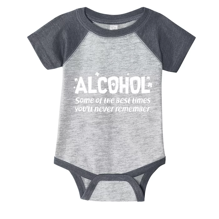 Alcohol Some of the Best Times You'll Never Remember Infant Baby Jersey Bodysuit