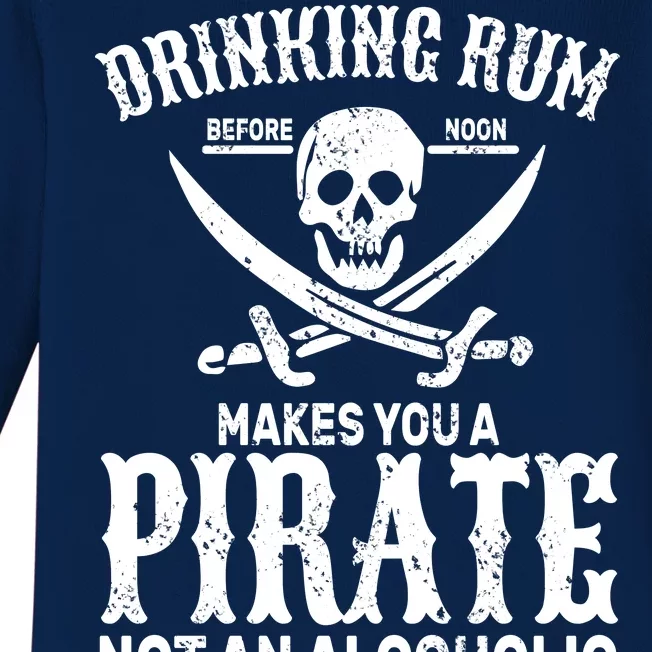 Alcoholic Pirate Baby Long Sleeve Bodysuit