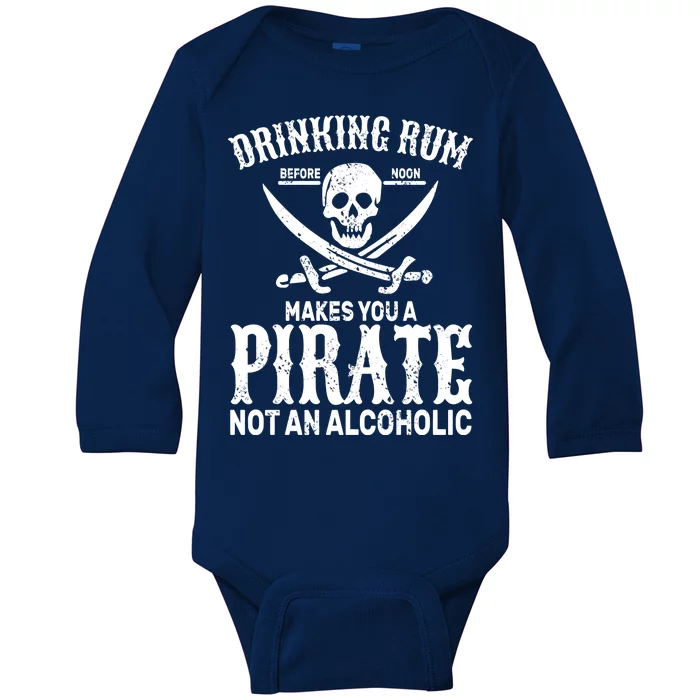 Alcoholic Pirate Baby Long Sleeve Bodysuit