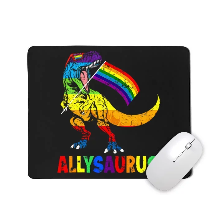 Allysaurus LGBT Dinosaur Rainbow Flag Ally LGBT Pride Mousepad