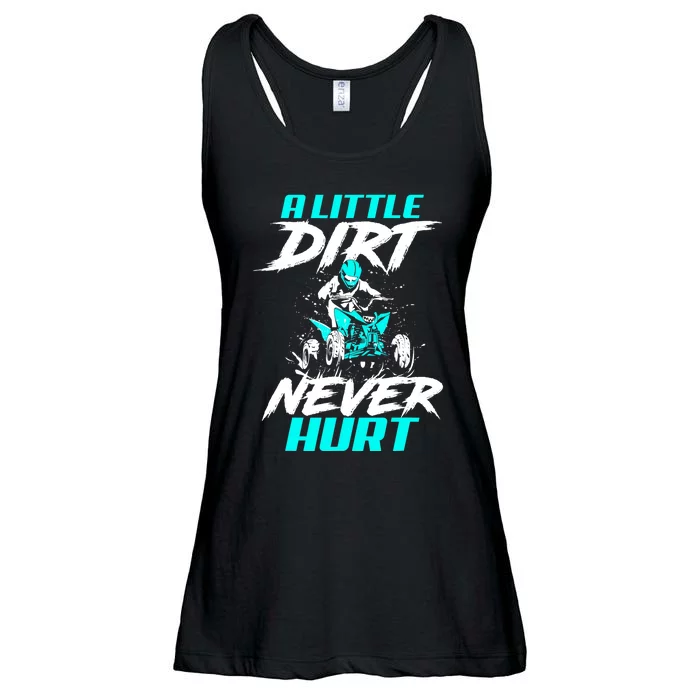 A Little Dirt Never Hurt Funny ATV Four Wheeler Quad Bike Ladies Essential Flowy Tank