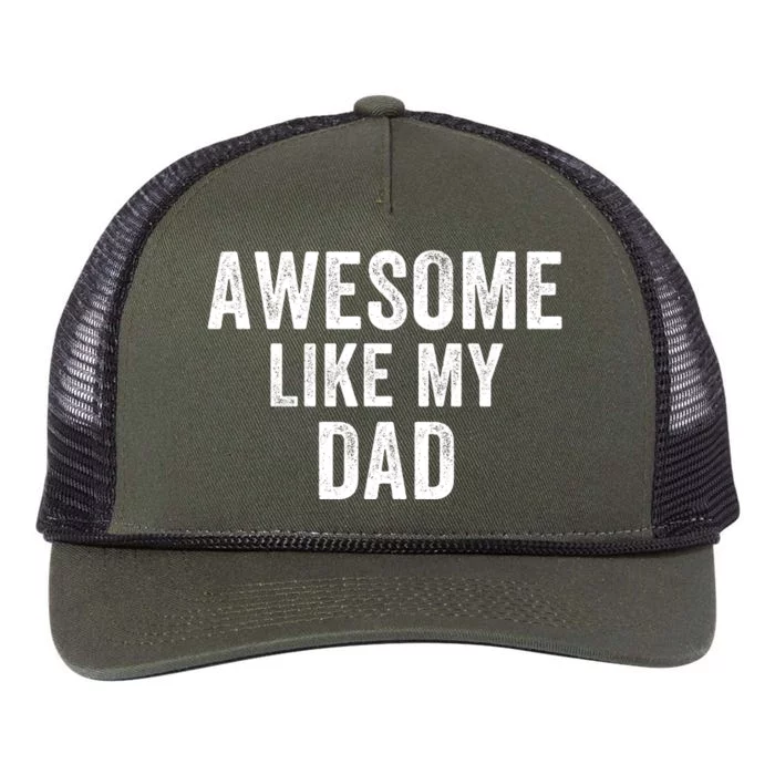 Awesome Like Dad Life My Dad Funny Dad Fathers Day Dad Joke Retro Rope Trucker Hat Cap