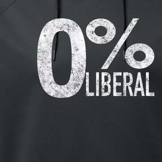 Anti Liberal Democrat Zero Percent Liberal Pro Trump Performance Fleece Hoodie