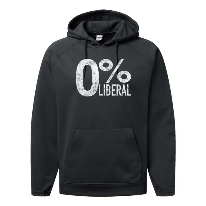 Anti Liberal Democrat Zero Percent Liberal Pro Trump Performance Fleece Hoodie