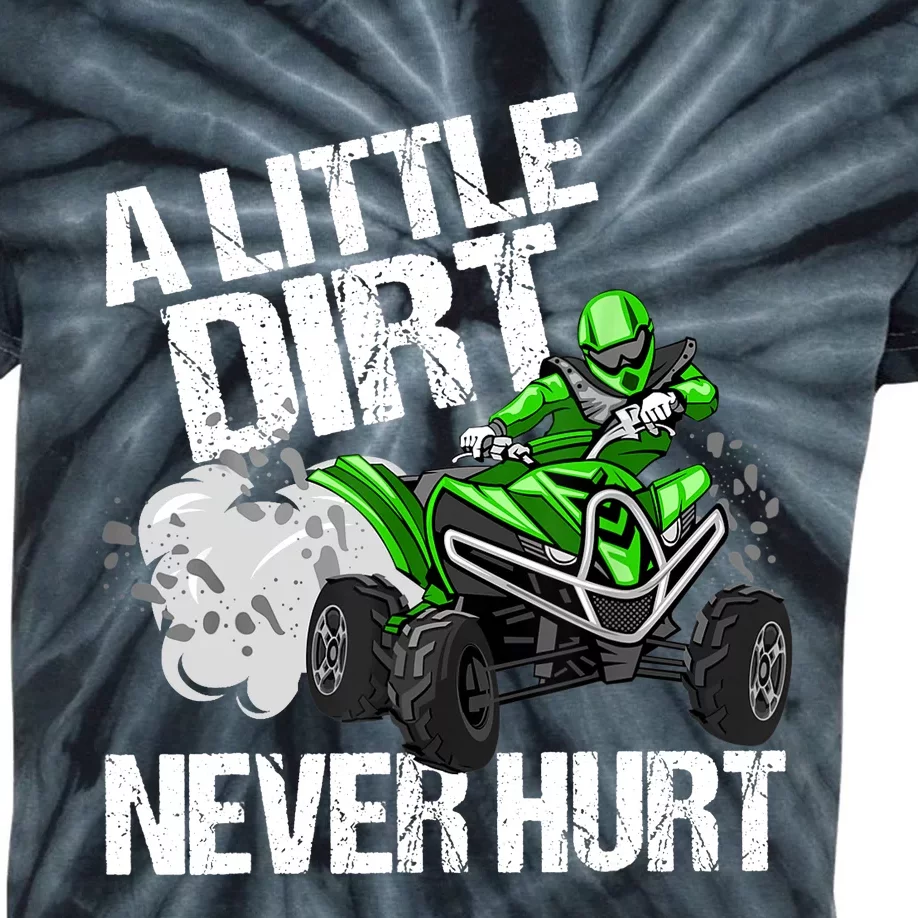 A Little Dirt Never Hurt Funny ATV 4 Wheeler Quad MX Gift Kids Tie-Dye T-Shirt