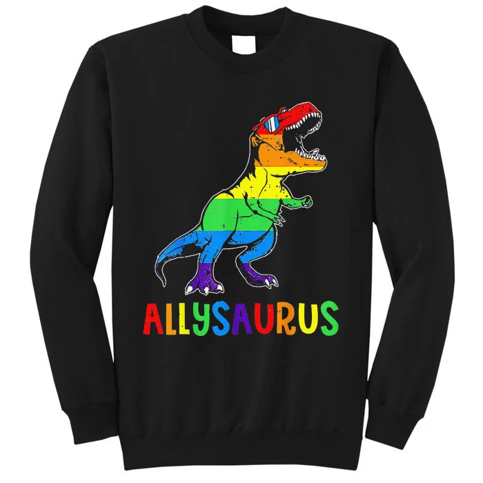 Allysaurus LGBT Dinosaur Rainbow Flag Ally LGBT Pride Tall Sweatshirt