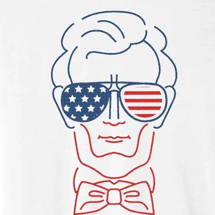 Abe Line Drawing Usa 4th Of July President Abraham Lincoln ChromaSoft Performance T-Shirt