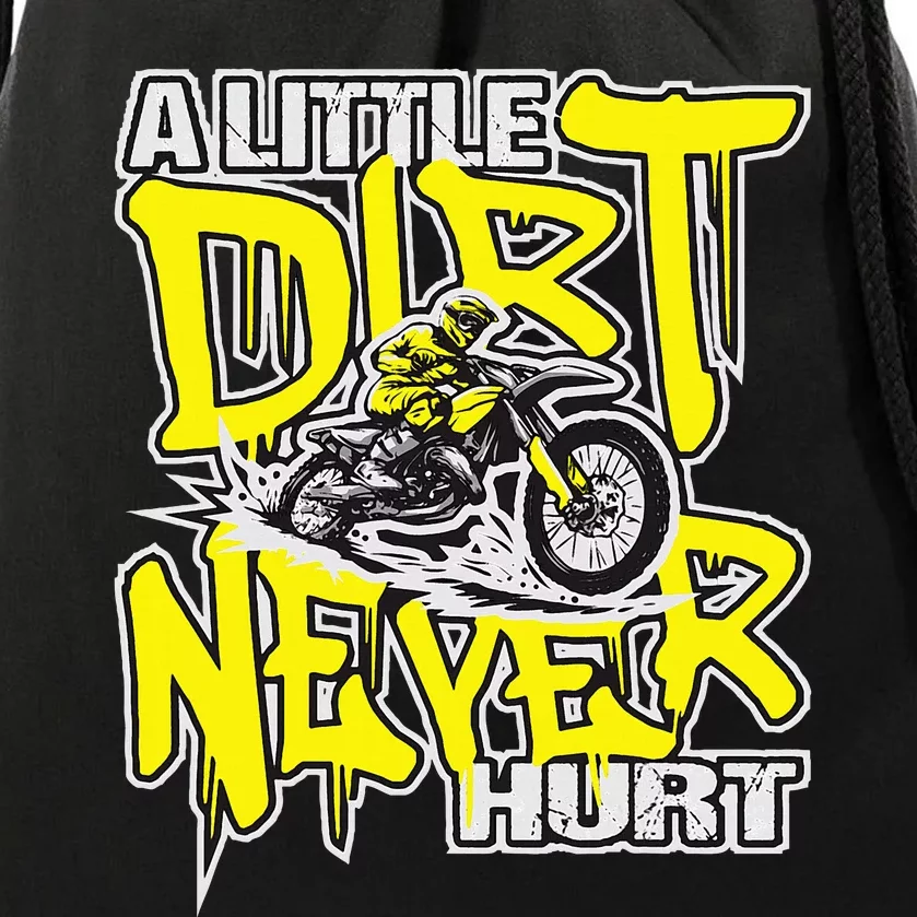 A Little Dirt Never Hurt Dirt Bike Mx Bike Rider Motocross Drawstring Bag