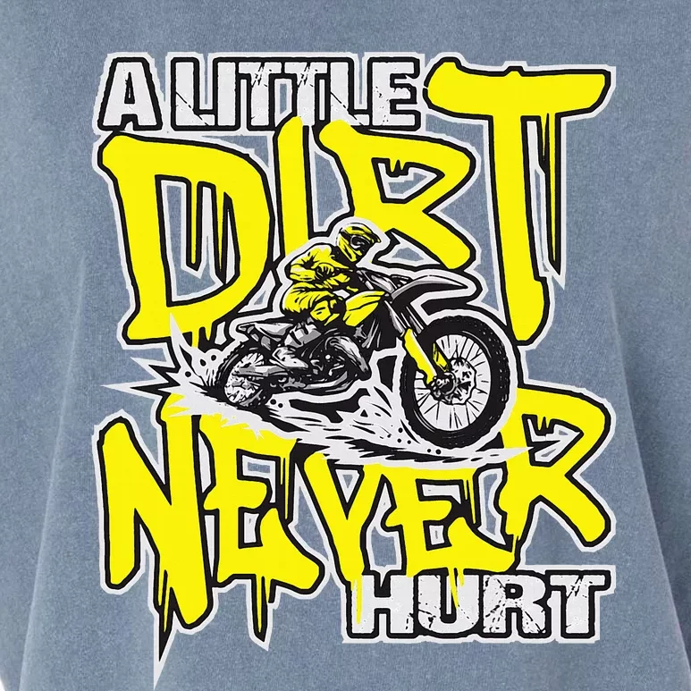 A Little Dirt Never Hurt Dirt Bike Mx Bike Rider Motocross Garment-Dyed Women's Muscle Tee