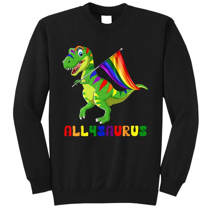 Allysaurus LGBT Dinosaur Rainbow Flag Ally LGBT Pride Tall Sweatshirt