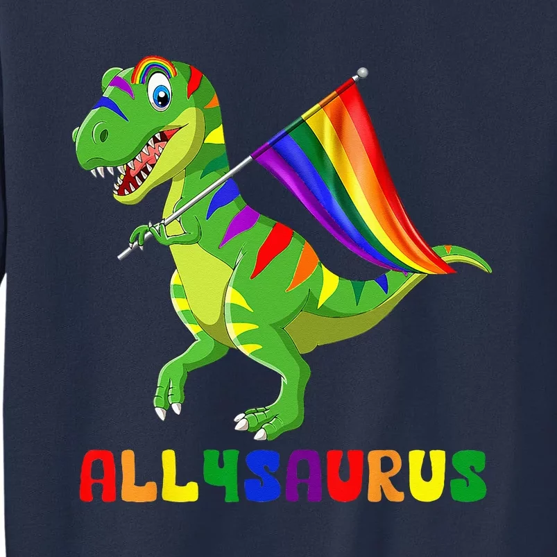 Allysaurus LGBT Dinosaur Rainbow Flag Ally LGBT Pride Sweatshirt