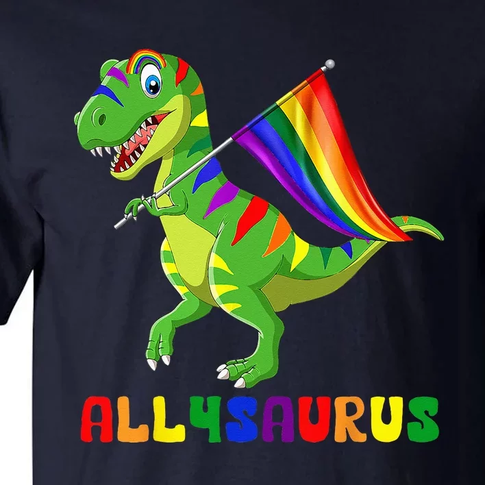 Allysaurus LGBT Dinosaur Rainbow Flag Ally LGBT Pride Tall T-Shirt