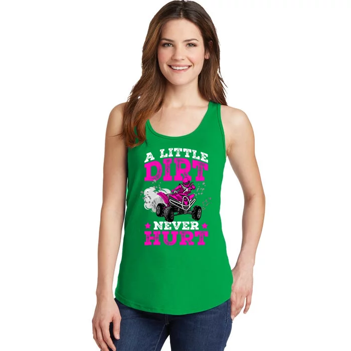 A Little Dirt Never Hurt 4 Wheeler Atv Quad Girl Ladies Essential Tank