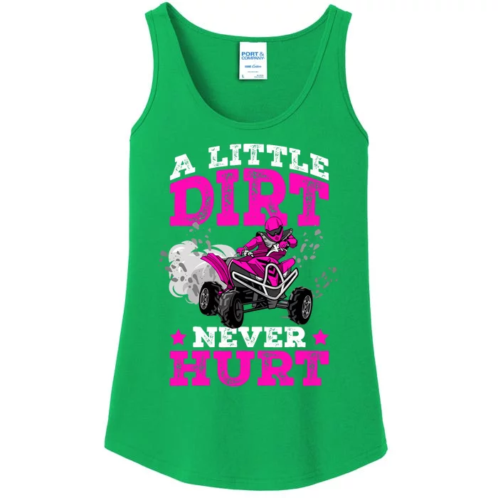 A Little Dirt Never Hurt 4 Wheeler Atv Quad Girl Ladies Essential Tank