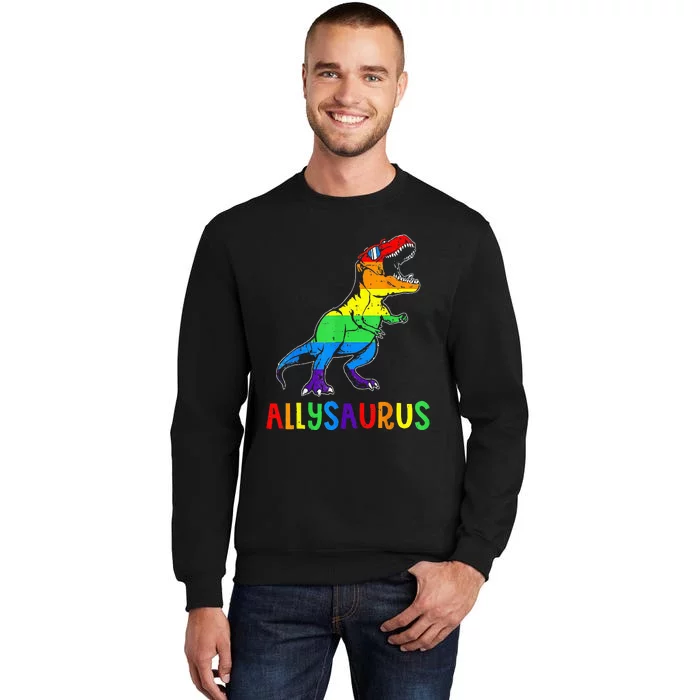 Allysaurus LGBT Dinosaur Rainbow Flag Ally LGBT Pride Sweatshirt