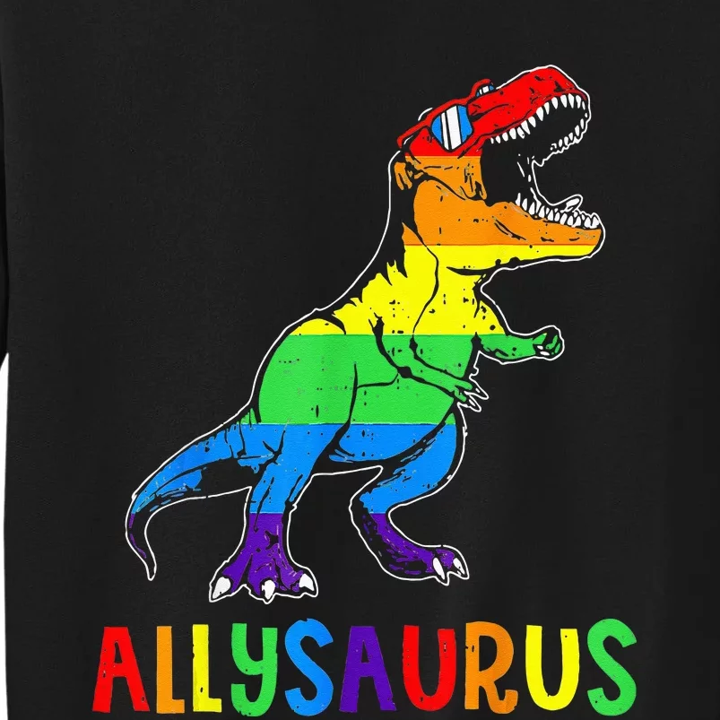 Allysaurus LGBT Dinosaur Rainbow Flag Ally LGBT Pride Sweatshirt