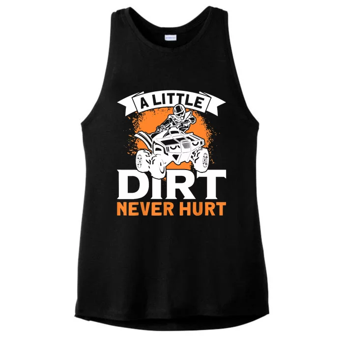 A Little Dirt Never Hurt - Funny ATV Quad 4 Wheeler MX Ladies Tri-Blend Wicking Tank