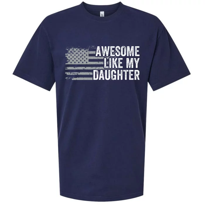 Awesome Like Daughter Funny Fathers Day Dad Sueded Cloud Jersey T-Shirt