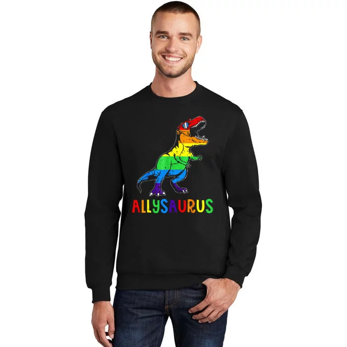 Allysaurus LGBT Dinosaur Rainbow Flag Ally LGBT Pride Sweatshirt