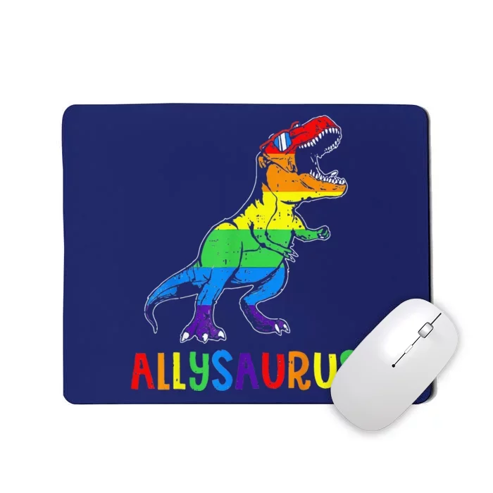 Allysaurus Lgbt Dinosaur Rainbow Flag Ally Lgbt Pride Mousepad