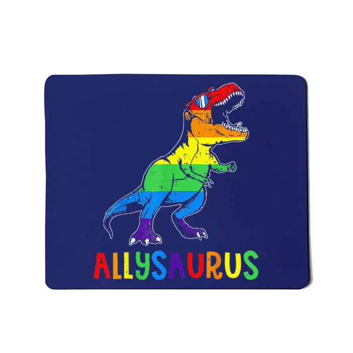 Allysaurus Lgbt Dinosaur Rainbow Flag Ally Lgbt Pride Mousepad