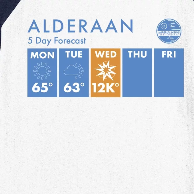 Alderaan 5 Day Forecast Baseball Sleeve Shirt