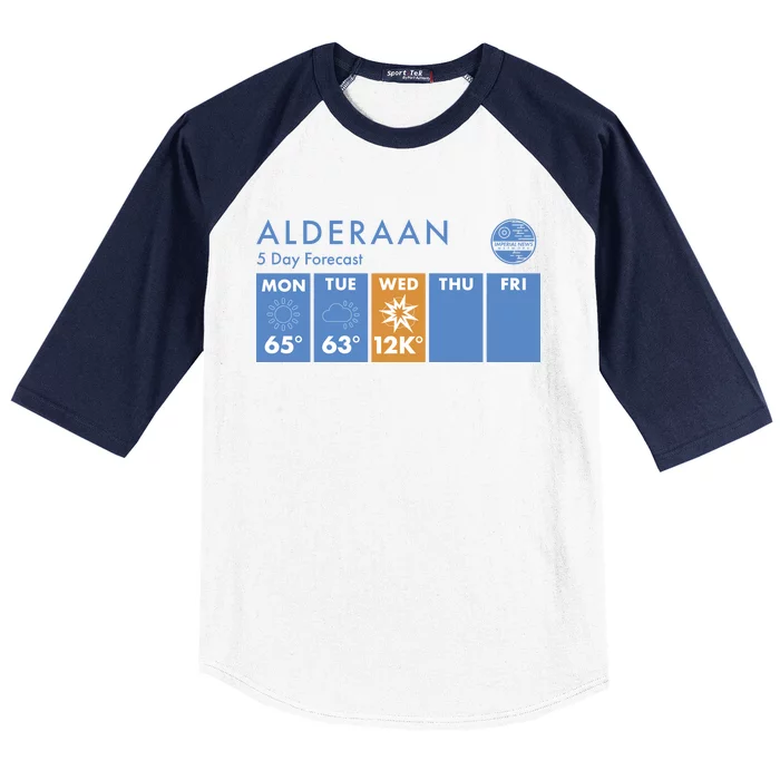 Alderaan 5 Day Forecast Baseball Sleeve Shirt