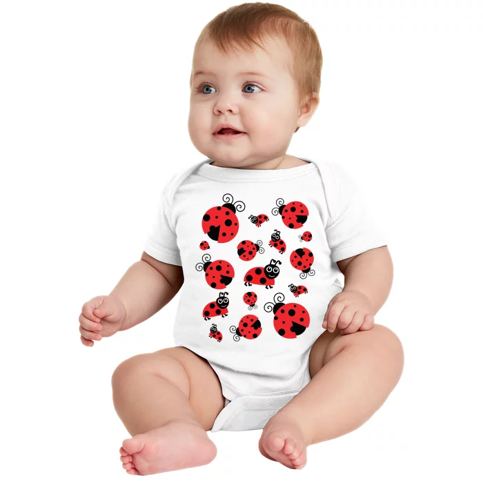 Adorable Ladybugs Everywhere Baby Bodysuit