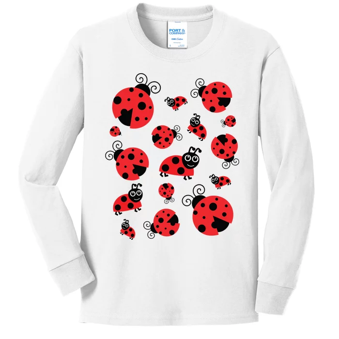 Adorable Ladybugs Everywhere Kids Long Sleeve Shirt