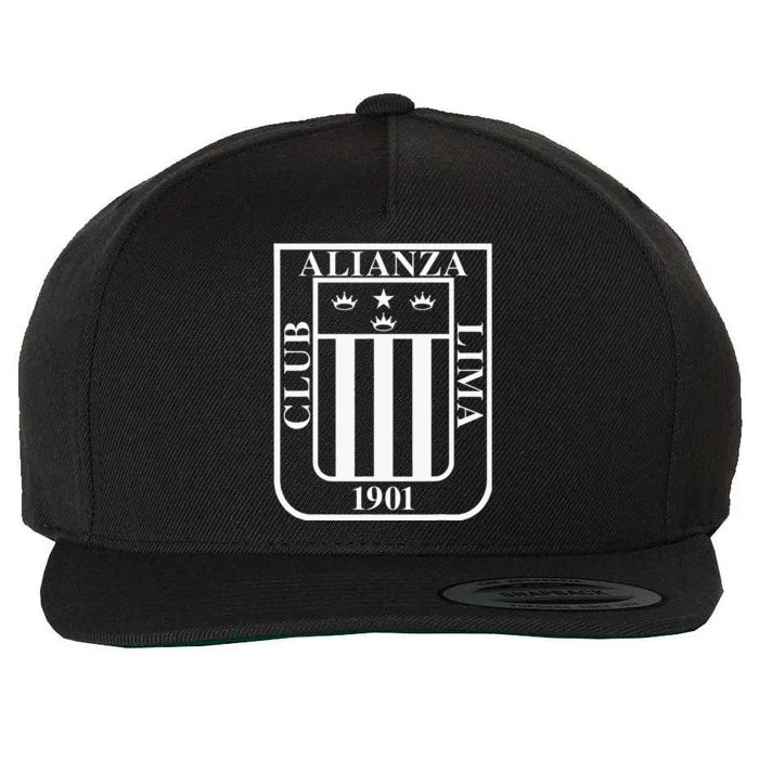 Alianza Lima Escudo Blanco Wool Snapback Cap