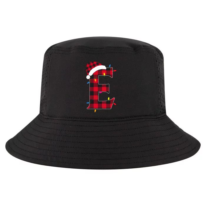 Awesome Letter E Initial Name Buffalo Plaid Christmas Pajama Cool Comfort Performance Bucket Hat