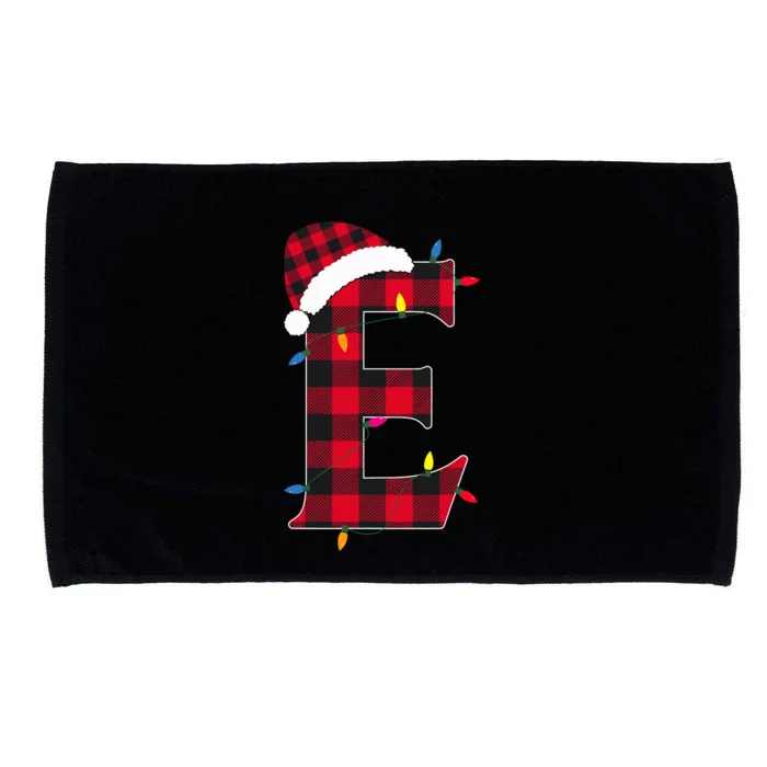 Awesome Letter E Initial Name Buffalo Plaid Christmas Pajama Microfiber Hand Towel