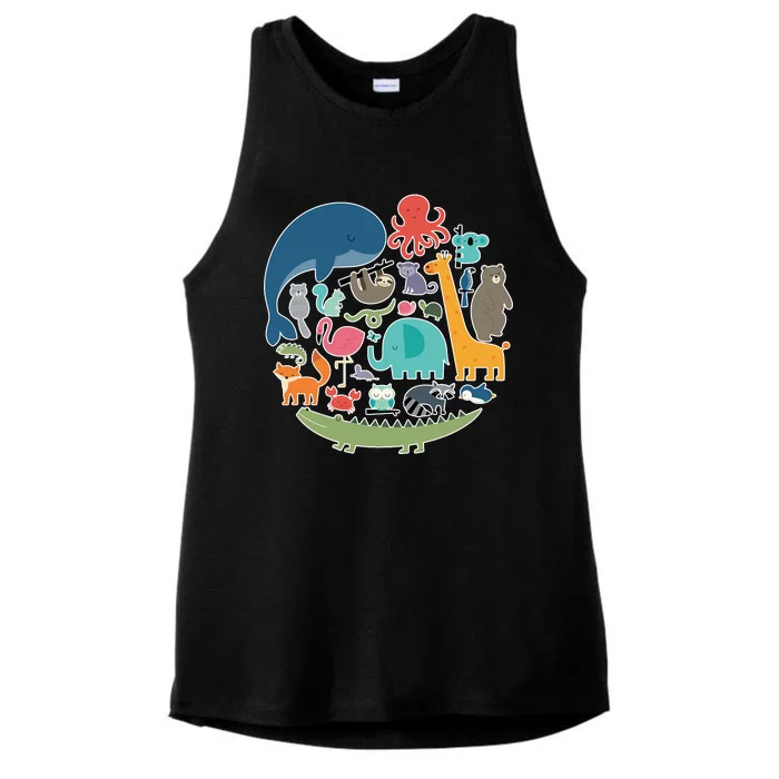 Animal Lover Earth Ladies Tri-Blend Wicking Tank